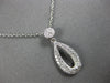 ESTATE .30CT DIAMOND 14KT WHITE GOLD CLASSIC OPEN TEAR DROP FUN FLOATING PENDANT