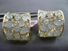 ESTATE EXTRA WIDE 10.37CT DIAMOND & BLUE AGATE 14KT YELLOW GOLD HUGGIE EARRINGS