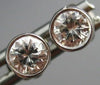 ESTATE .50CT DIAMOND 14K WHITE GOLD CLASSIC SOLITAIRE BEZEL STUD EARRINGS #19008