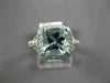 ESTATE LARGE 2.30CT DIAMOND & AAA AQUAMARINE 14K WHITE GOLD HALO ENGAGEMENT RING