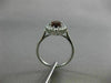 ESTATE 1.45CT DIAMOND & NATURAL GARNET 18KT WHITE GOLD OVAL HALO ENGAGEMENT RING