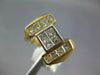 ESTATE LARGE 1.48CT DIAMOND 14KT 2 TONE GOLD PRINCESS SQUARE INVISIBLE MENS RING