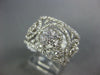ESTATE WIDE 1.04CT DIAMOND 18KT WHITE GOLD 3D FLOWER OPEN FILIGREE FUN RING