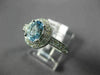 ESTATE 1.03CT DIAMOND & AAA AQUAMARINE 14KT WHITE GOLD FILIGREE ENGAGEMENT RING