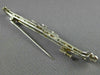 ANTIQUE LONG .95CT ROUND DIAMOND 14KT WHITE GOLD 3D FILIGREE BROOCH PIN #19044