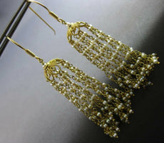 ANTIQUE LARGE AAA SOUTH SEA PEARL 18KT YELLOW GOLD 3D CHANDELIER EARRINGS #27554