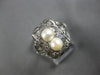 ANTIQUE .25CT OLD MINE DIAMOND & AAA SOUTH SEA PEARL 14KT WHITE GOLD RING #28167