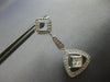 LARGE .96CT DIAMOND 18KT WHITE GOLD ROUND & PRINCESS TRIANGULAR HANGING EARRINGS