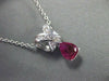 ANTIQUE 1.11CT DIAMOND & RUBY 14K WHITE GOLD PEAR SHAPE PENDANT STUNNING! #18421