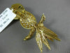ESTATE EXTRA LARGE 2.90CT DIAMOND & AAA CORAL 18KT YELLOW GOLD PARROT BROOCH PIN