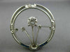 ANTIQUE LARGE 1.5CT OLD MINE DIAMOND & AAA SAPPHIRE 14K WHITE GOLD FLOWER BROOCH
