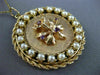 ANTIQUE .36CT AMETHYST & SOUTH SEA PEARL 14KT WHITE GOLD 3D FLOWER PENDANT 25604