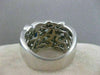 ANTIQUE 1.05CTW SAPPHIRE DIAMOND 14KT WHITE GOLD WIDE FILIGREE BAND RING #20399