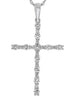 .48CT DIAMOND 14KT WHITE GOLD ROUND CLASSIC SHARED PRONG CROSS FLOATING PENDANT