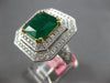 GIA EXTRA LARGE 5.86CT DIAMOND & AAA EMERALD 18KT 2 TONE GOLD 3D ENGAGEMENT RING