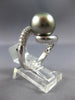 LARGE .48CT DIAMOND & AAA TAHITIAN PEARL 14K WHITE GOLD 3D CRISS CROSS LOVE RING