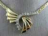 ANTIQUE .55CT DIAMOND 14KT WHITE & YELLOW GOLD 3D BOW FLAT SWIRL NECKLACE 1#7227