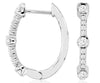 .50CT DIAMOND 14KT WHITE GOLD PAST PRESENT FUTURE 3 STONE ROUND HUGGIE EARRINGS