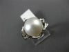 ESTATE LARGE .12CT DIAMOND & AAA SOUTH SEA PEARL PLATINUM 3D FLOWER RING #21817