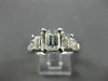 ESTATE 1.90CT EMERALD & PRINCESS DIAMOND 18KT WHITE GOLD ENGAGEMENT RING #23093