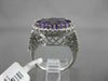 ESTATE LARGE 6.41CTW DIAMOND & AAA AMETHYST 14KT WHITE GOLD FILIGREE OVAL RING
