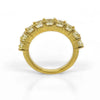 2.99CT FANCY YELLOW DIAMOND 18KT YELLOW GOLD 3D CUSHION CUT 9 STONE WEDDING RING