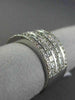 ESTATE LARGE 2.49CT DIAMOND 14K WHITE GOLD 3D MULTI ROW WEDDING ANNIVERSARY RING