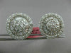 ESTATE LARGE 3.15CT ROUND & BAGUETTE DIAMOND 18KT WHITE GOLD 3D FLOWER EARRINGS