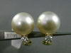 ESTATE LARGE .40CT DIAMOND 18KT GOLD 3D SOUTH SEA PEARL CLASSIC CLIP ON EARRINGS