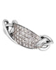 ESTATE WIDE .69CT DIAMOND 18KT WHITE GOLD MULTI ROW PAVE OVAL FLEXIBLE FUN RING