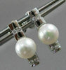 ESTATE .30CT DIAMOND & AAA SOUTH SEA PEARL ETOILE 18K WHITE GOLD EARRINGS #11490