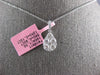 LARGE 1.02CT DIAMOND 14KT WHITE 3D GOLD INVISIBLE PEAR SHAPE TEAR DROP PENDANT