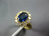 1.97CT DIAMOND & SAPPHIRE 18KT YELLOW GOLD OVAL & ROUND FLOWER ENGAGEMENT RING