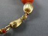 ESTATE LONG AAA CORAL 14KT YELLOW GOLD 3D MULTI BEAD LUCKY LOVE BRACELET #26991