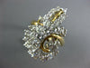 ESTATE LARGE 4.0CT DIAMOND 14KT 2 TONE GOLD 3D CLUSTER SWIRL COCKTAIL RING #456
