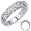 ESTATE .94CT DIAMOND 14KT WHITE GOLD 3D CLASSIC INFINITY ETOILE PAVE LOVE RING