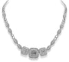8.56CT DIAMOND 18KT WHITE GOLD MULTI SHAPE PAST PRESENT FUTURE ETERNITY NECKLACE