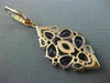 ESTATE 10.0CT MULTI GEM 14KT ROSE GOLD OPEN FILIGREE TEAR DROP HANGING EARRINGS