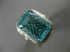 EXTRA LARGE 21.26CT DIAMOND & AAA BLUE TOPAZ 18KT WHITE GOLD 3D ENGAGEMENT RING