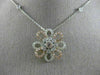 ESTATE 1.05CT WHITE & PINK DIAMOND 18K 2 TONE GOLD 3D FLOWER BY THE YARD PENDANT