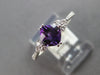 .90CT DIAMOND & AAA AMETHYST 14K WHITE GOLD CUSHION & ROUND FRIENDSHIP LOVE RING
