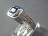 1.47CT DIAMOND & AAA SAPPHIRE 14KT WHITE GOLD EMERALD CUT BEZEL ENGAGEMENT RING