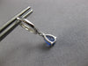 1.01CT DIAMOND & AAA SAPPHIRE 14K WHITE GOLD PEAR SHAPE & ROUND HANGING EARRINGS