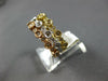 ESTATE WIDE .35CT DIAMOND 14KT TRI COLOR GOLD FILIGREE MILGRAIN STACKABLE RING