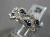 WIDE 1.53CT DIAMOND & AAA SAPPHIRE 18K WHITE GOLD MULTI LEAF 3/4TH ETERNITY RING