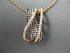 LARGE .75CT WHITE & PINK DIAMOND 18KT ROSE & BLACK GOLD CRISS CROSS WAVE PENDANT