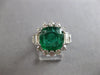 EXTRA LARGE 6.32CT DIAMOND & AAA EMERALD 14KT WHITE GOLD ENGAGEMENT RING #28090