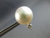 LARGE .10CT DIAMOND & AAA SOUTH SEA PEARL 18K WHITE GOLD SOLITAIRE STUD EARRINGS