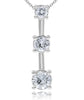1.21CT DIAMOND 14KT WHITE GOLD 3D 3 STONE GRADUATING PAST PRESENT FUTURE PENDANT