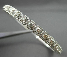 ANTIQUE 1.85CT ROUND DIAMOND 18KT WHITE GOLD CLASSIC FILIGREE BANGLE BRACELET